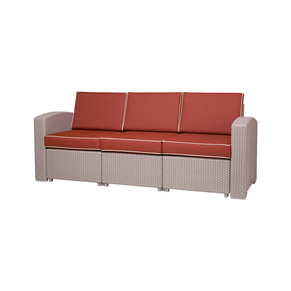 MYTEK| Sillón Triple Magnolia, Ideal para exteriores, Cojines incluidos, No se deshila