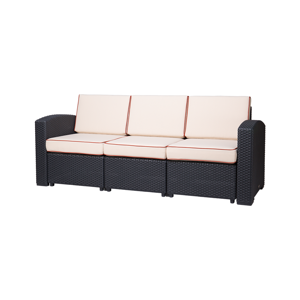 MYTEK| Sillón Triple Magnolia, Ideal para exteriores, Cojines incluidos, No se deshila