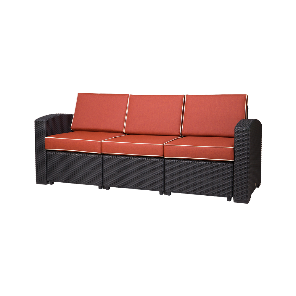 MYTEK| Sillón Triple Magnolia, Ideal para exteriores, Cojines incluidos, No se deshila