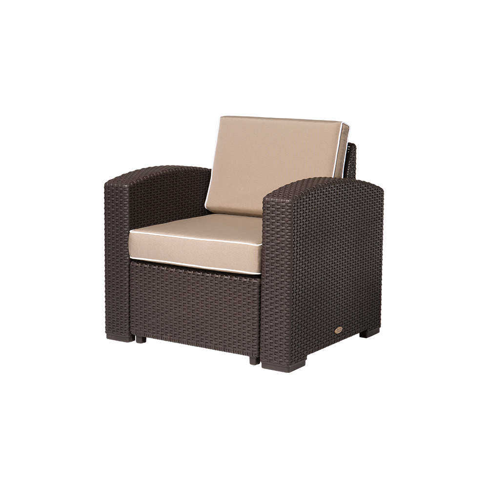 MYTEK| Sillon Individual Magnolia, Ideal para exteriores, Cojines incluidos, No se deshilan