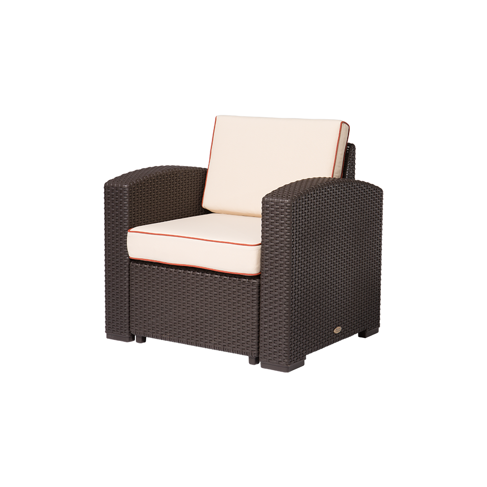 MYTEK| Sillon Individual Magnolia, Ideal para exteriores, Cojines incluidos, No se deshilan