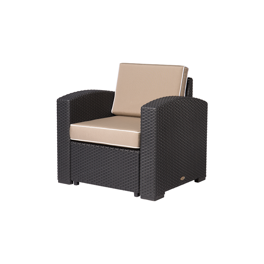 MYTEK| Sillon Individual Magnolia, Ideal para exteriores, Cojines incluidos, No se deshilan