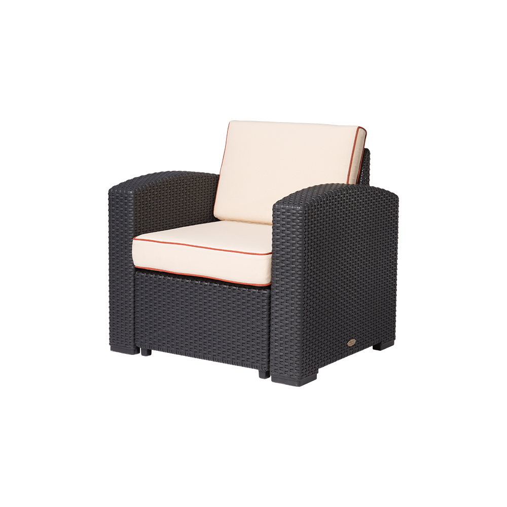 MYTEK| Sillon Individual Magnolia, Ideal para exteriores, Cojines incluidos, No se deshilan